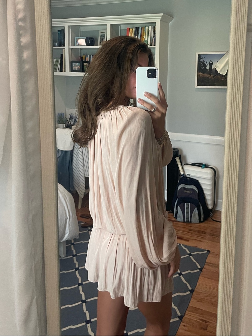 Ramy Brook Blush Pink Long-Sleeve Mini Dress - Picture 2 of 8